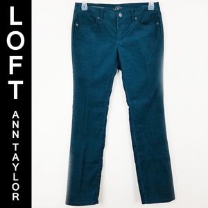 LOFT STRAIGHT LEG CORDUROYS IN PEACOCK BLUE"!